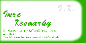 imre kesmarky business card